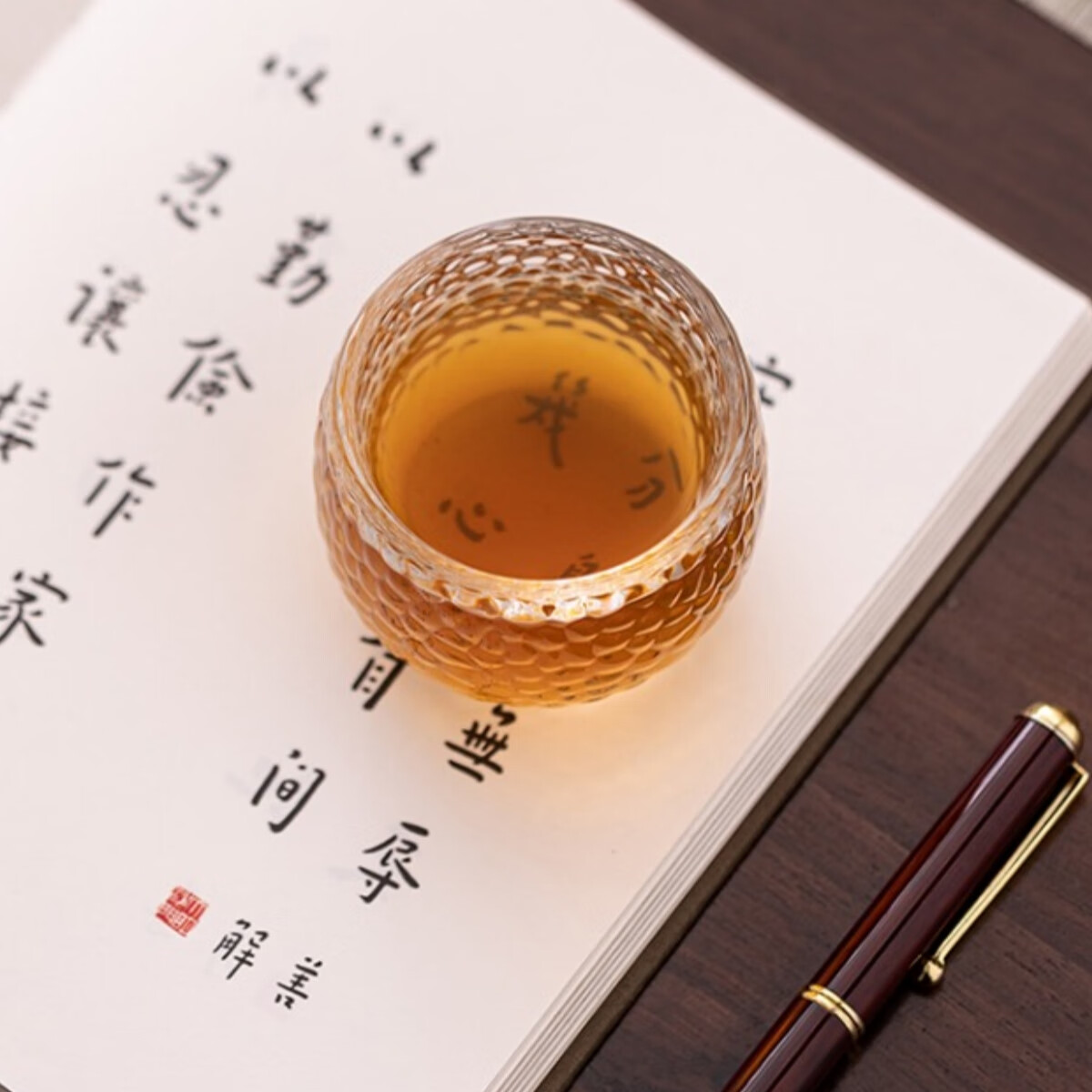 八玺加厚玻璃茶杯主人杯品茗杯单杯高档养生杯子整套功夫茶具套装酒杯 锤纹款·加厚主人杯100ml 6个