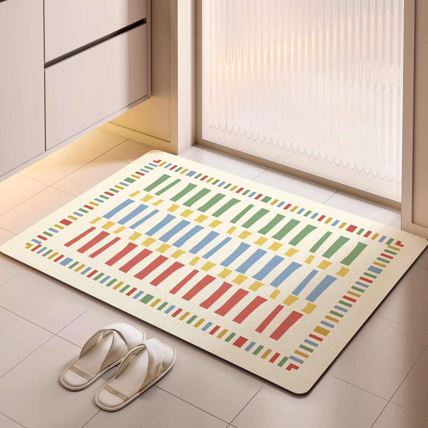 季象家用地垫浴室吸水垫子卫生间厕所门口防滑垫入户厨房卫浴速干脚垫 GZN-缤纷森林 40x60 cm