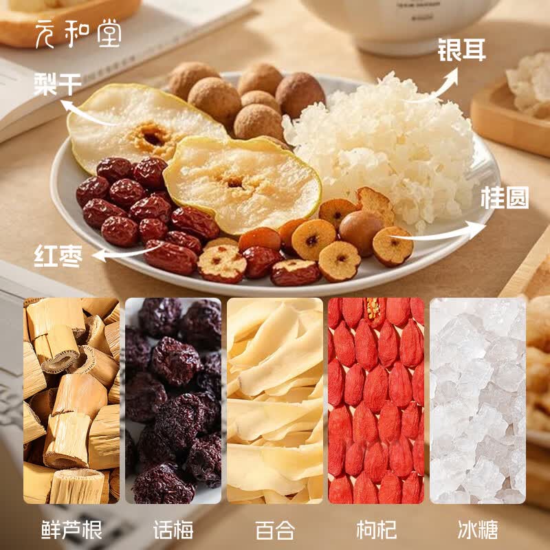 传承元和堂迷罗小吊梨汤老北京冰糖雪梨银耳枸杞百合煲炖饮料清润甜茶养生汤 【店长推荐】 120g*7袋