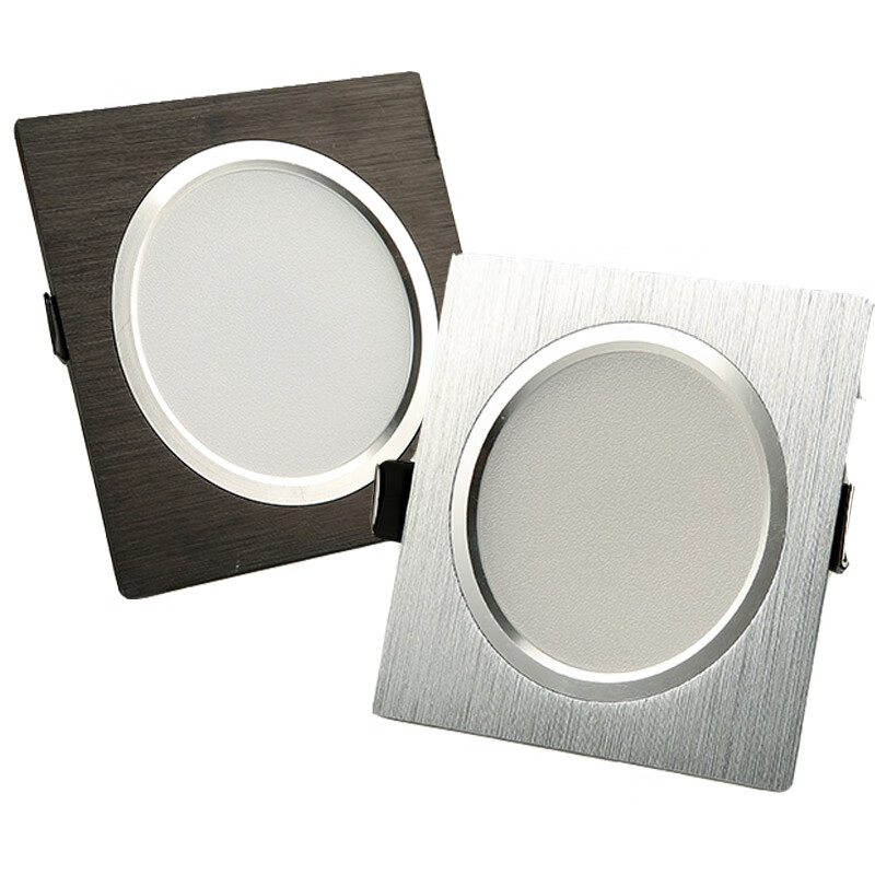 耀勘格栅灯单头筒灯吊顶长方形天花灯10x10 3w 拉丝银 白光(开孔78)