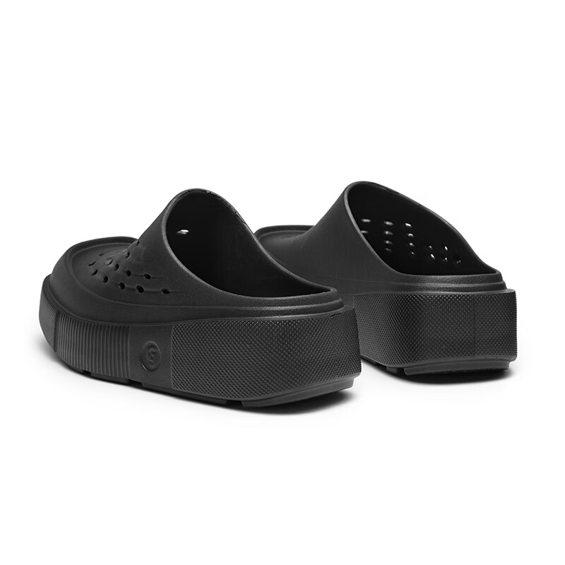 共迹gongji敖瑞鹏同款2025夏季新款洞洞鞋黑色休闲鞋子拖鞋厚底男士凉鞋女鞋 黑色 36 -37