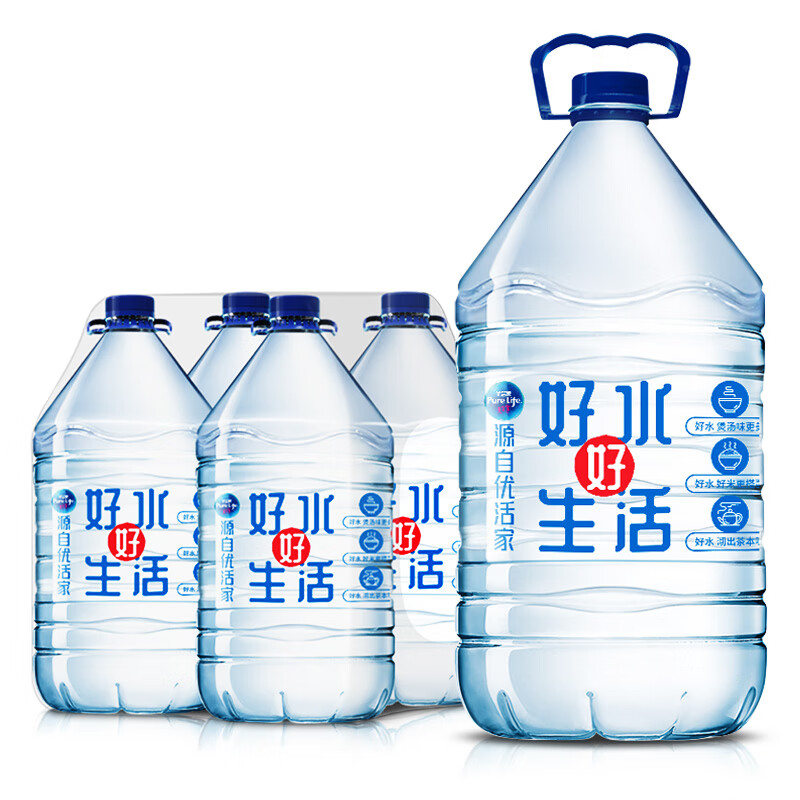 雀巢优活优活家包装饮用水5l*4桶 家庭办公桶装水 5l*4桶