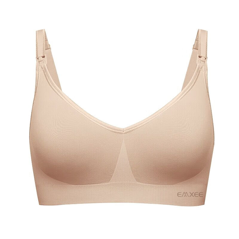 嫚熙（EMXEE）经典新升级哺乳内衣孕期产后喂奶文胸聚拢防下垂 [柔肤色]经典聚拢款聚拢防下 S