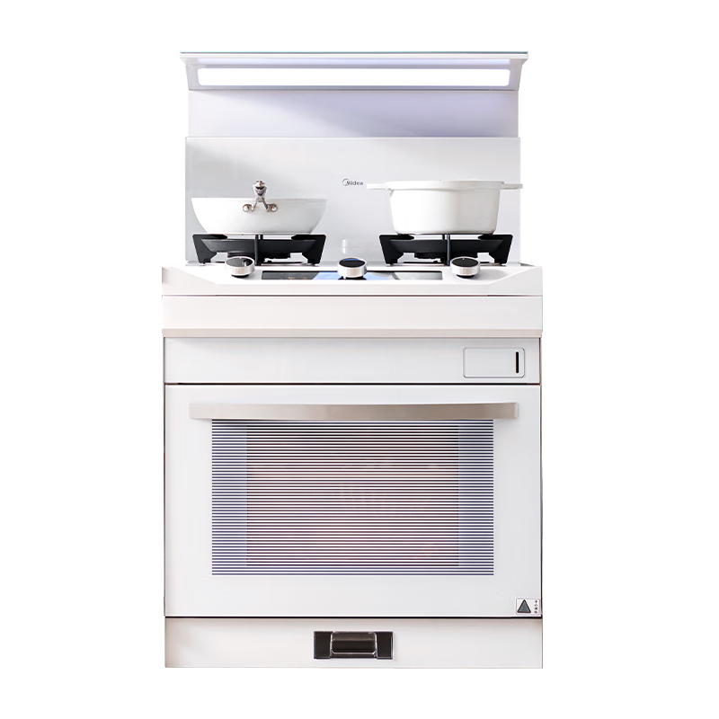 PLUS会员：Midea 美的 晴空白色FX75 集成灶一体式 蒸烤一体机 变频油烟机 75公分小尺寸 天然气