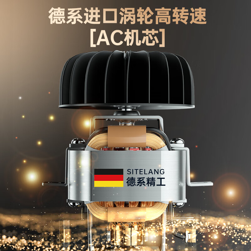 卡仕妮德国品质电吹风机家用负离子不伤发大功率发廊理发店专用大风力风筒护发冷热风静音造型强效速干 渐变红-发廊版-六件套