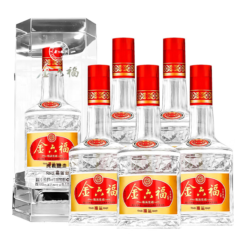 8度500ml整箱礼盒装婚宴送礼 40.8度 金六福福满佳禧福运 6瓶