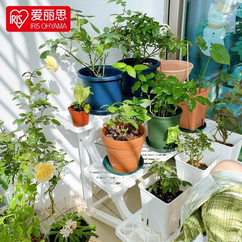 爱丽思爱丽思塑料阳台置物架室内外花架客厅落地式多肉花架子WS-900白