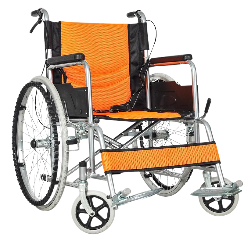 衡互邦 輪椅折疊老人坐便椅 輕便輪椅帶坐便輪椅車 殘疾人手推車 黃色透氣網(wǎng)面軟面無坐便