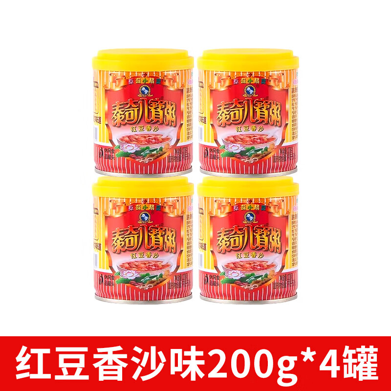 泰奇八寶粥五谷雜糧速食粥200g整箱12罐mini裝紅豆早餐方便代餐粥 紅豆香沙味200g*4罐
