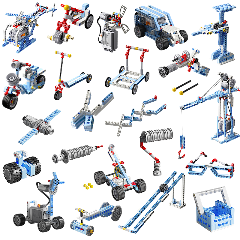 費(fèi)樂兒童拼裝積木玩具機(jī)械組齒輪科教電動男女孩子生日禮物 進(jìn)階款-送電機(jī)438顆可拼300+造型