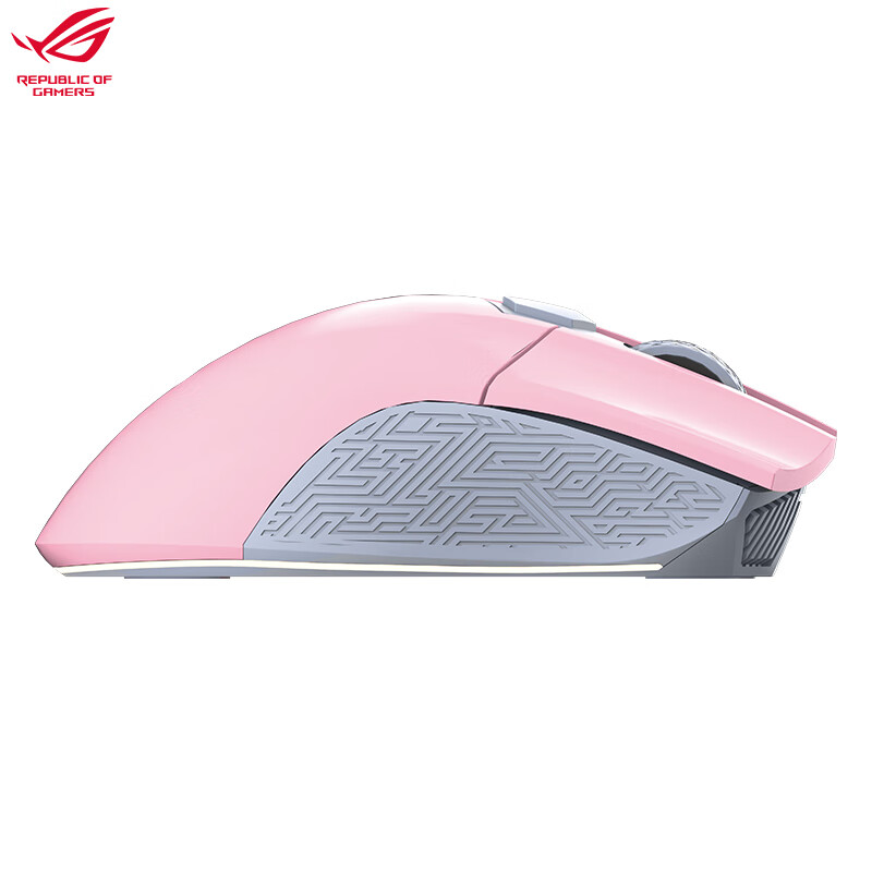 ROG战刃竞技版樱花粉 游戏鼠标 有线鼠标 RGB背光 可换微动 女生鼠标 12000DPI 粉色