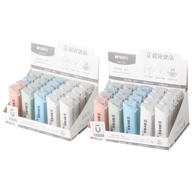 ����(M&G)�ľ�2B�Զ�Ǧ����о 0.5mm��֬Ǧо ѧ�����Ի�ͼǦ��о ��Ʒϵ��20��/����ɫ���ASL37411A