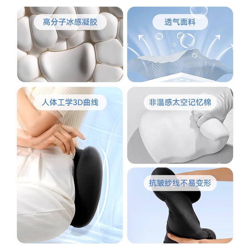 车主日记汽车头枕腰靠护腰车载靠背靠枕腰贴合支撑记忆棉通用车型款u型枕 深灰色 【记忆棉】头枕+腰靠