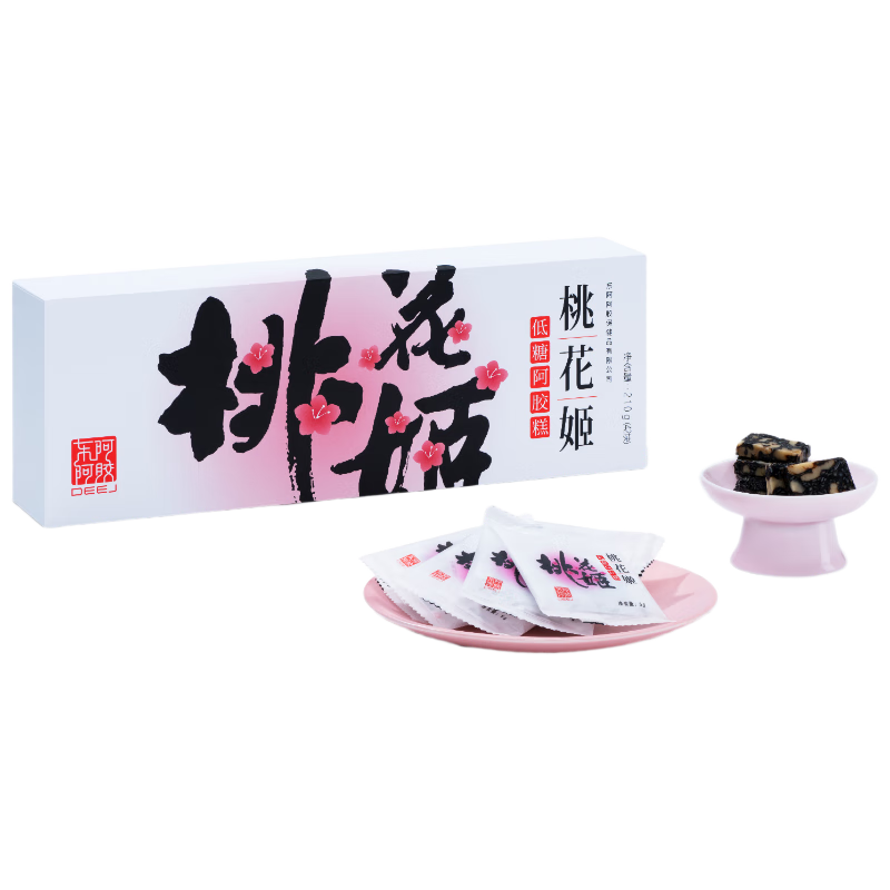 東阿阿膠桃花姬低糖款阿膠糕210g禮盒裝低糖輕負擔送長(cháng)輩中秋禮盒倪妮推薦