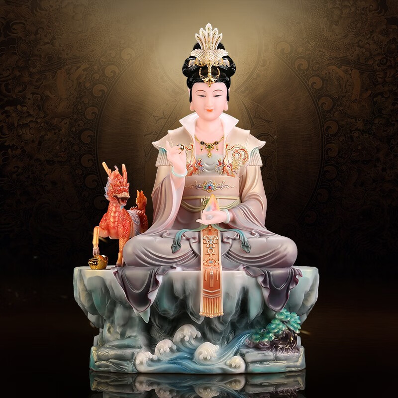 梵泽福 汉白玉女娲娘娘神像 女娲像客厅摆件 12寸