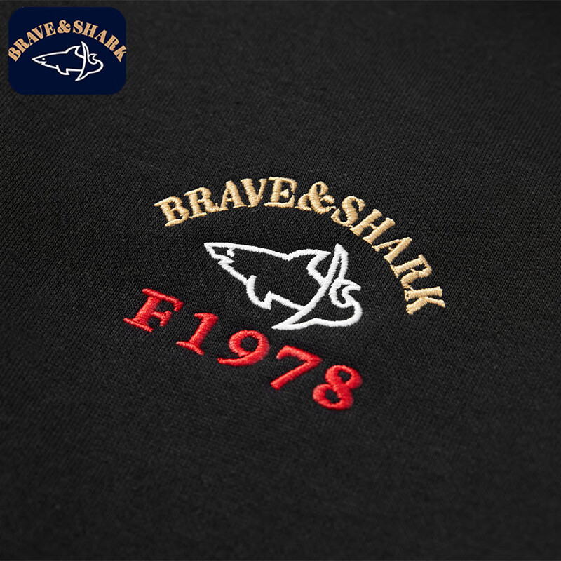 勇士鲨鱼（BRAVE&SHARK）刺绣款加绒卫衣秋冬季男士长袖polo立领休闲轻商务高级感上衣男 宝兰色 加绒 2XL (185) 推荐160-180斤