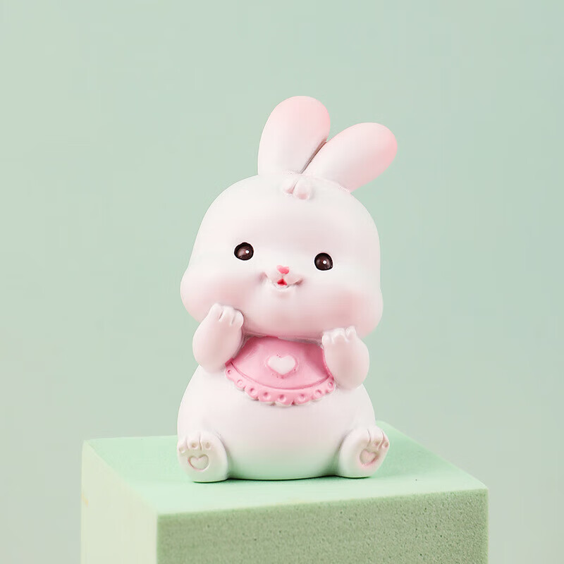 集物一册创意生日礼物小兔子摆件礼盒装办公桌工位装饰车载摆件送女生闺蜜 啵啵小兔摆件 一套4个+礼盒
