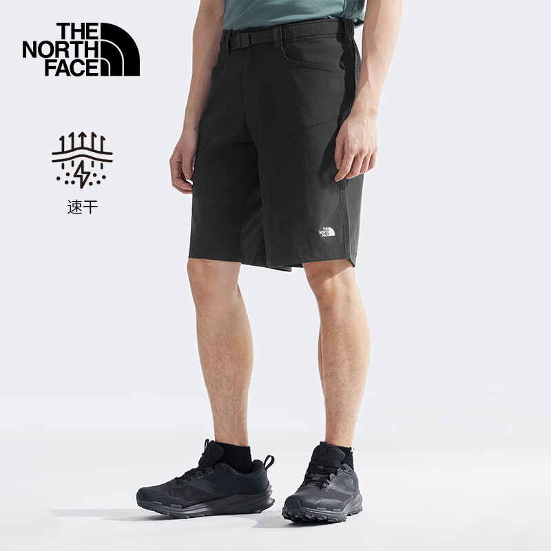 The North Face北面短裤男户外吸湿透气休闲短裤8AV6 黑色/4H0 XL