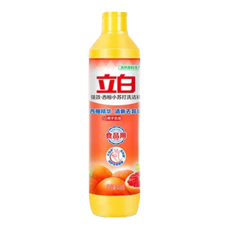 立白洗洁精洗涤剂洗碗液食品用餐具净家用实惠装家庭大桶 西柚洗洁精408g*1瓶