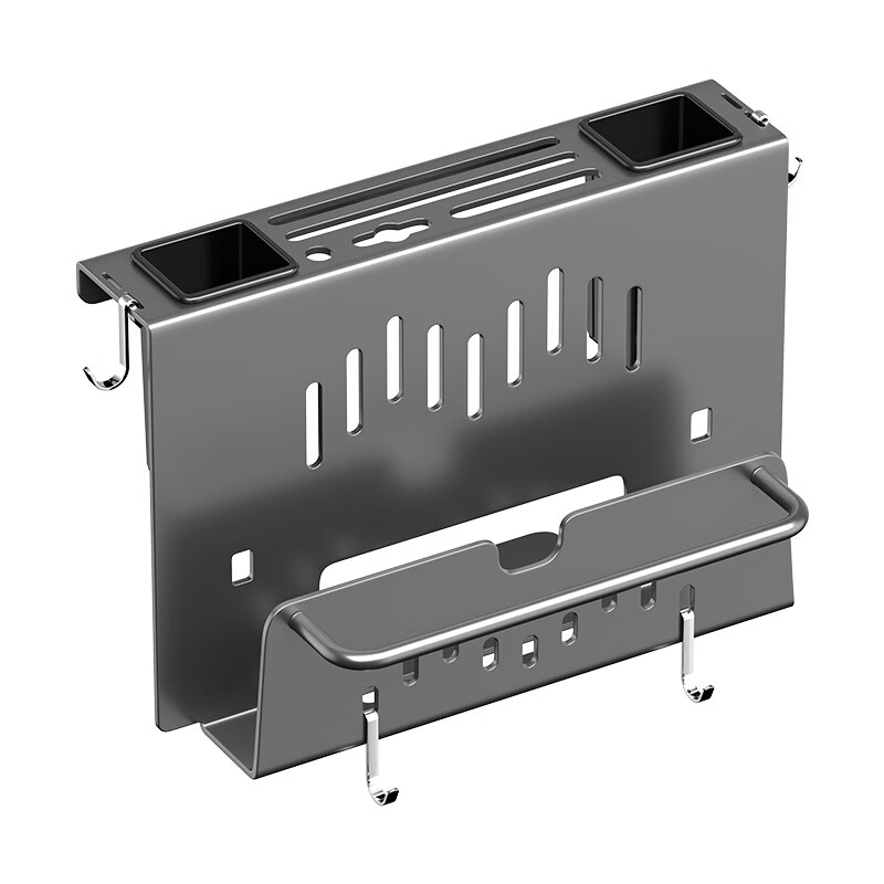 hywlkj刀架置物架家用壁挂式多功能菜刀锅盖架筷子筒刀架一体刀具收纳架 白色