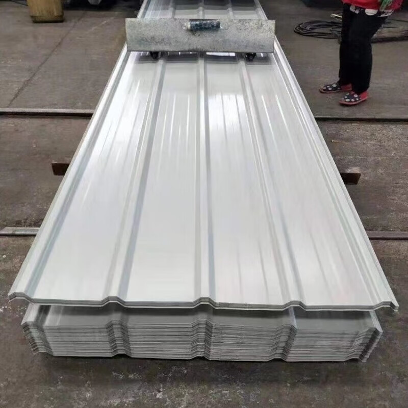 詠幻彩鋼瓦寬屋頂工地車棚圍擋工地彩鋼板鐵皮彩鋼瓦鐵皮 白色0.5毫米 1.3米長一張寬90厘米