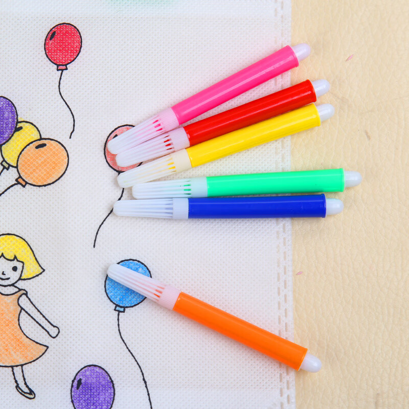 星恒梦儿童diy手绘涂鸦绘画鸭舌帽幼儿园手工材料包亲子幼儿园画画帽创意手工帽纯色手工涂鸦帽 涂色绘画水彩笔12色装