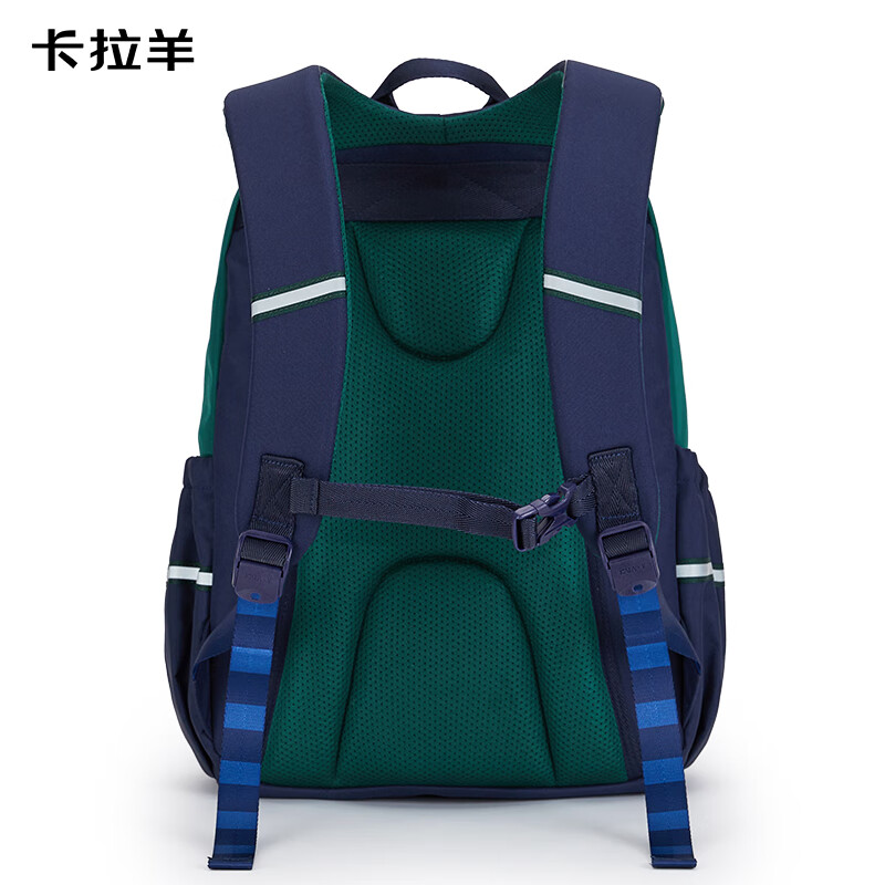 卡拉羊（KALA·Y）中学生休闲书包大容量游学旅行双肩包高颜值印花男女背包绿野仙踪 常青藤绿