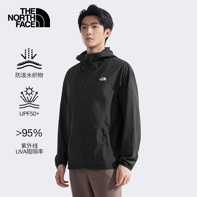 北面（The North Face）26春夏新款防晒衣男户外透气防泼水UPF50+皮肤衣轻薄休闲外套8EZY JK3 XL