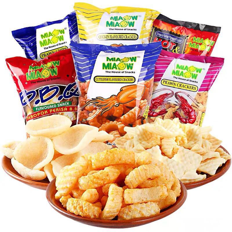 妙妙奇马来西亚MIAOW妙妙虾味片鱿鱼卷薯片袋装休闲膨化零食解馋 鱿鱼味卷60g包