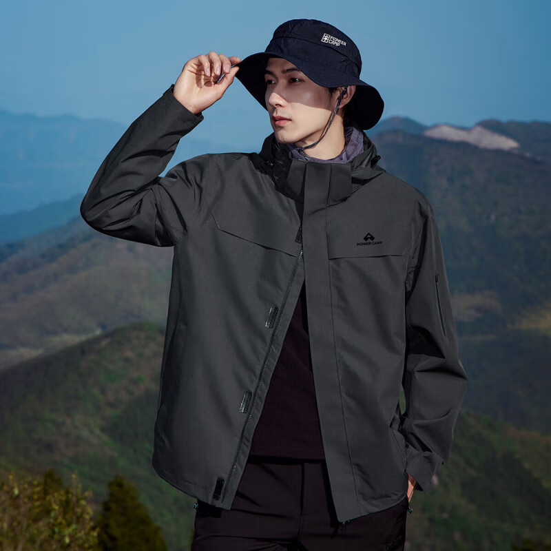 拓路者朱雀冲锋衣三合一男硬壳户外防风防雨抓绒外套登山服春秋款保暖 朱雀红-单冲无内胆 XL