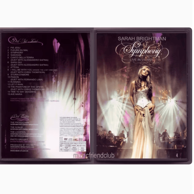 现货 莎拉布莱曼 维也纳现场音乐会 Sarah Brightman Symphony Live in Vienna DVD 5099952168192 HSL