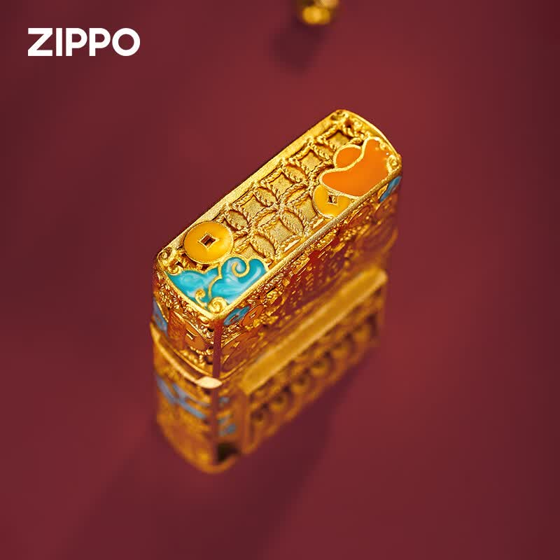 ZIPPO打火机zippo正品芝宝煤油防风镀金八方来财算盘520高级感男士礼物 镀金款【专属礼盒套装】