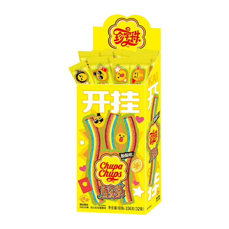 珍宝珠 酸条橡皮啫喱软糖32支(336g)盒装 休闲糖果零食生日 儿童节礼物