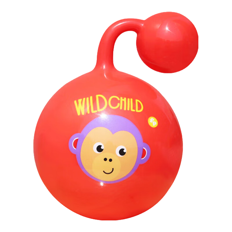 費雪（Fisher-Price）手柄球嬰幼兒手抓球搖鈴球寶寶小皮球幼兒園0-1-3歲兒童球類(lèi)玩具 圓手柄球紅（11CM）帶鈴鐺