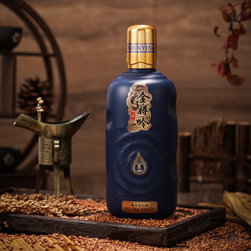 金樽吟15酱香型白酒纯粮食酒53度大曲坤沙贵州老酒商务宴请礼盒装500