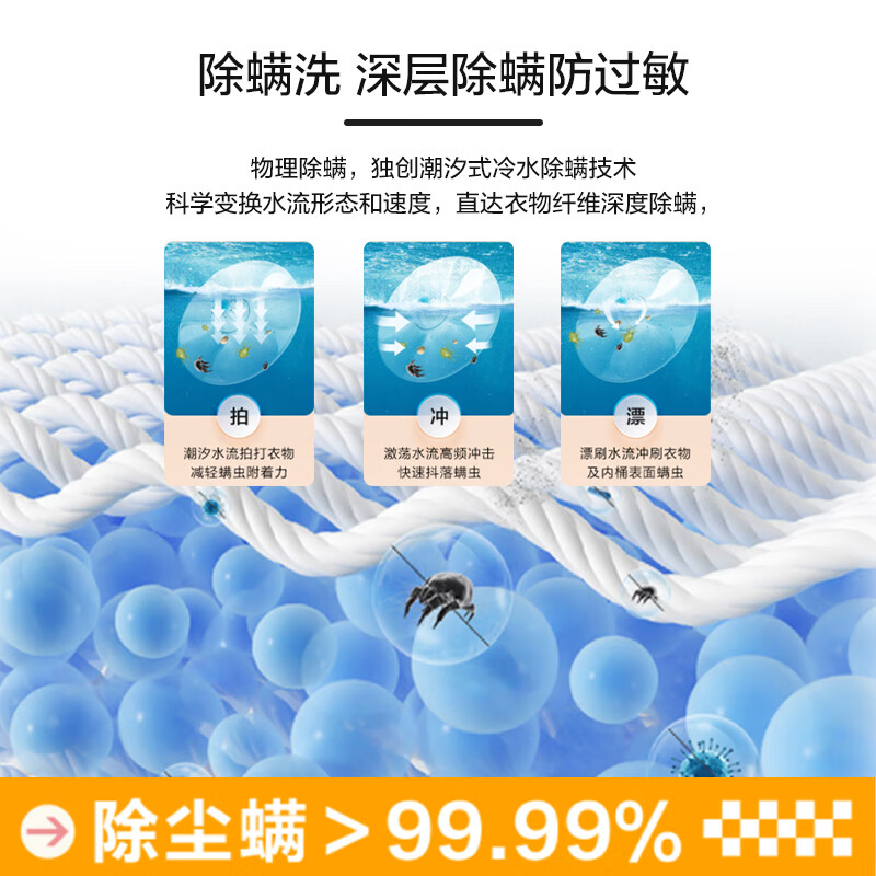 统帅（Leader）海尔智家波轮洗衣机全自动 7公斤小型 内衣裤除菌除螨  租房国家补贴@B70M10B