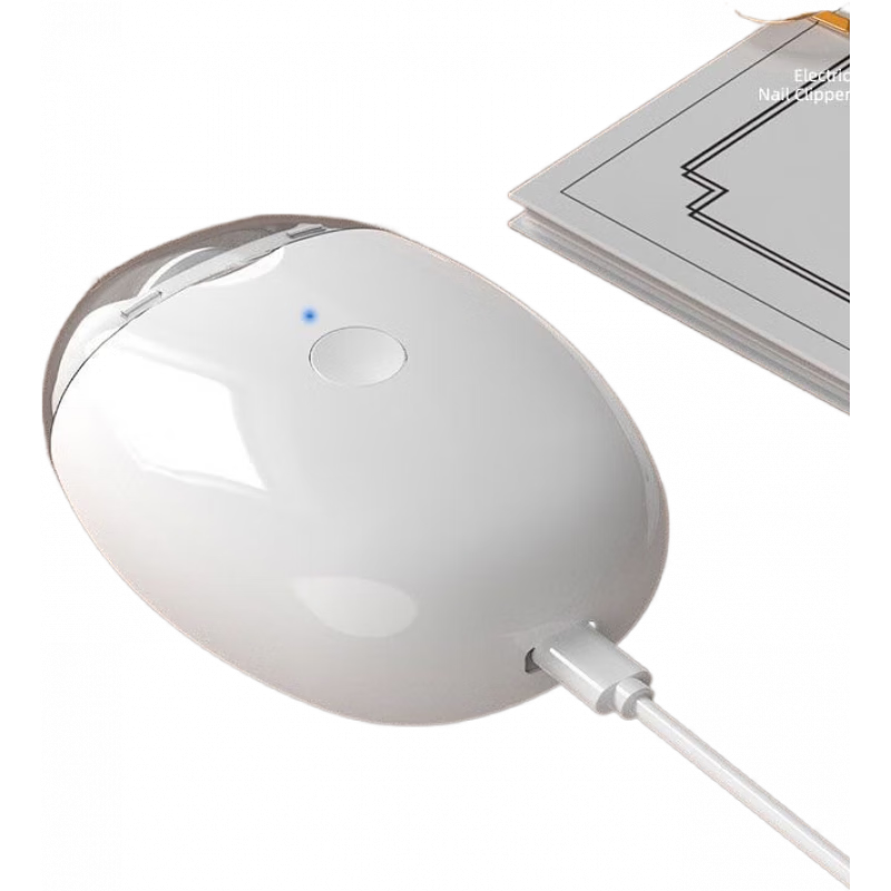 電動磨甲器全自動指甲刀嬰兒防夾肉低音打磨器護理套裝 白色磨甲器（三檔位+照明燈 1件