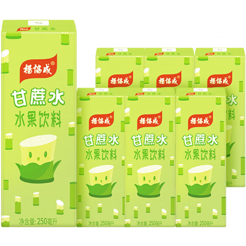 楊協(xié)成甘蔗水飲料竹蔗水果蔬汁水果味甘甜果汁飲料250ML*6盒 甘蔗汁250ML*6盒