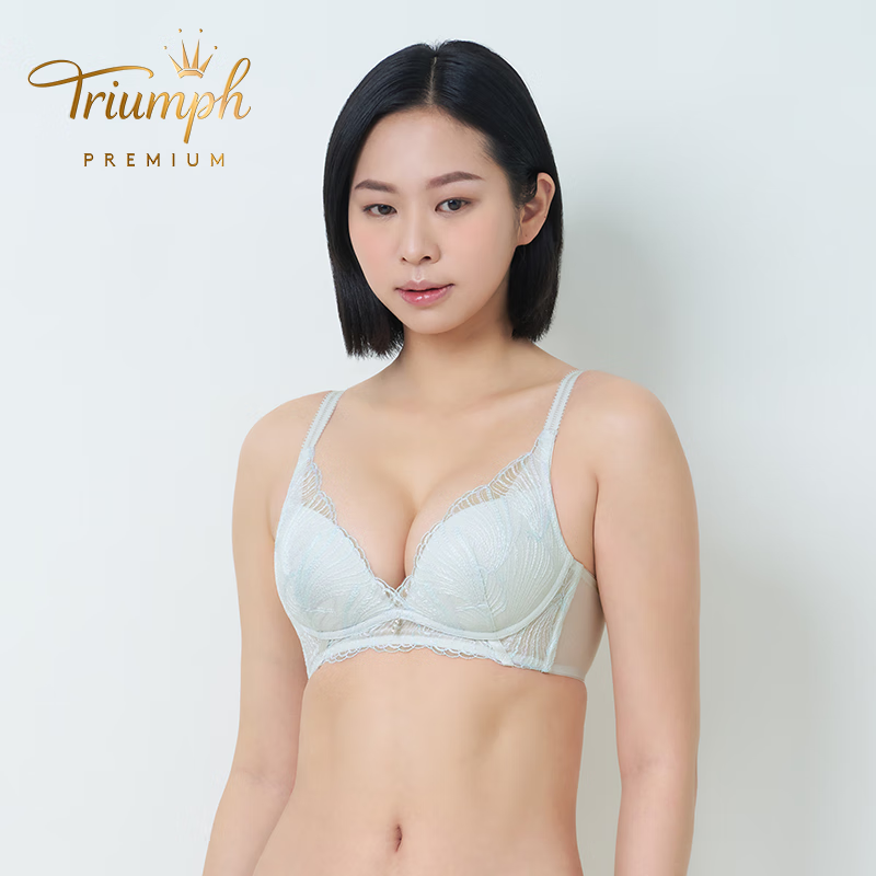 黛安芬/Triumph金致人鱼新品内衣女无钢圈蕾丝透气文胸11R2015 雪花色-SZ 75C