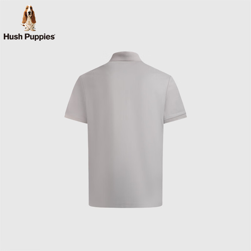 Hush Puppies【凉感小冰皮】暇步士男装2025夏季新款舒爽凉感短袖polo衫 月光灰 XL