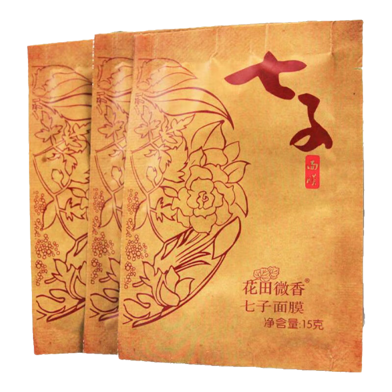 花田微香七子面膜涂抹式清洁泥膜经典国货面部护理平价学生党袋装出差便携 七子面膜泥膜15g*3袋