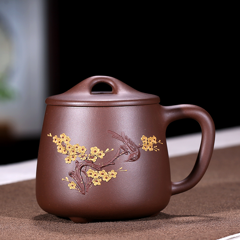 宜兴紫砂杯 全手工 原矿紫泥《石瓢杯》工艺美术师 吴俊 茶杯 茶具