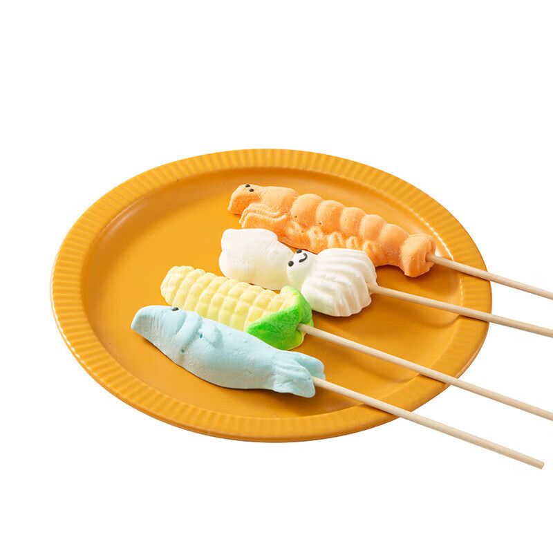 好来屋 自嗨烧烤棉花糖 炭烤DIY网红自制烧烤卡通 儿童围炉煮茶小零食 自嗨烧烤棉花糖/盒(20g*8支)