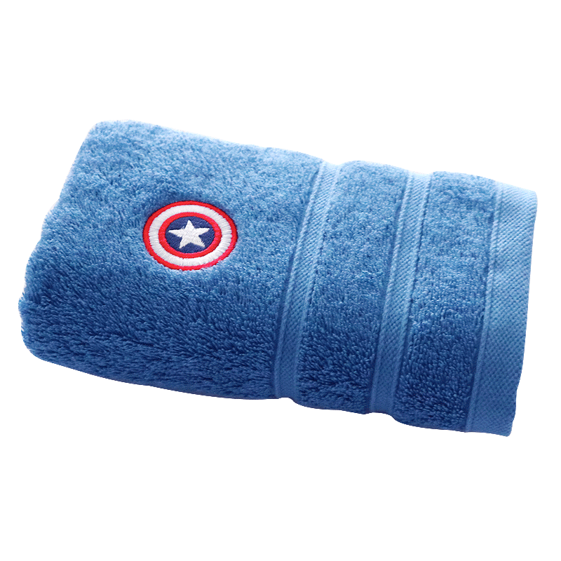迪士尼（Disney）毛巾 漫威MARVEL美国队长 纯棉面巾 全棉加厚洗脸毛巾 蓝色 130g 34*75cm