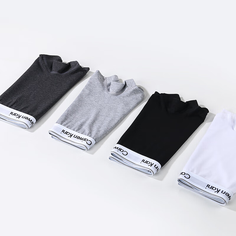 CK内裤女士内裤纯棉平角透气运动弹力性感款式四角裤衩短裤头底裤 N4CK 黑色+浅灰+深灰+白色 4条 XL 推荐125-145斤