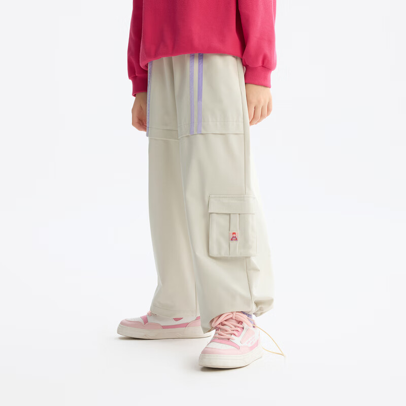 马骑顿（MQD）MQD童装儿童裤子春秋季新款女童阔腿裤假两件工装风百搭休闲 星际灰 130