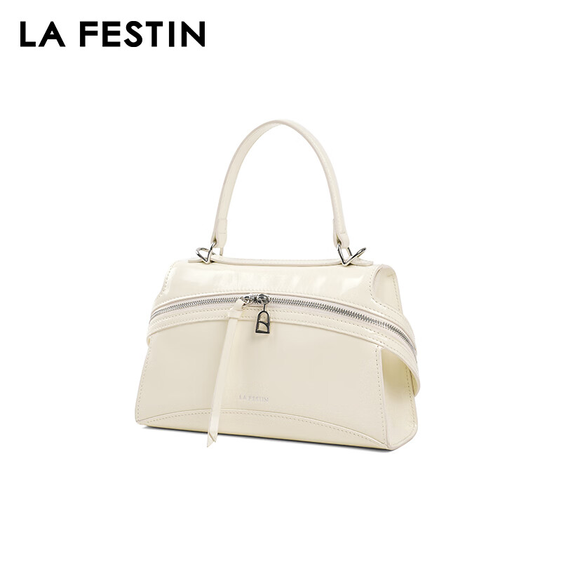 拉菲斯汀【圣诞礼物】头层牛皮塌耳包2025新款绿色斜挎包麂皮绒手提包 【头层牛皮】奶昔白(小号)