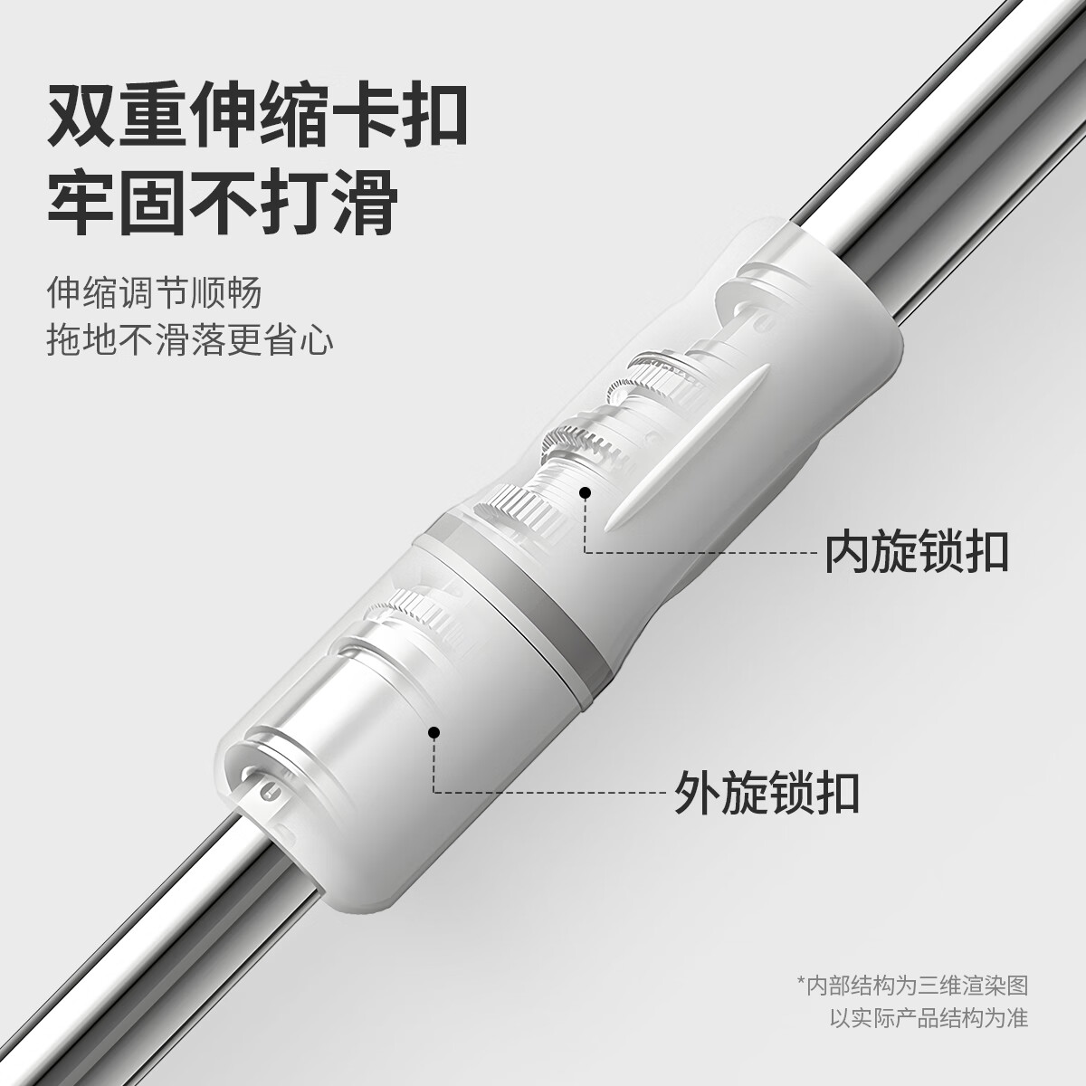 好媳妇【终身配头】旋转拖把家用墩布一拖净免手洗2025带桶套装干湿两用 全新升级淡雅灰+不锈钢脱水篮 4个拖把头