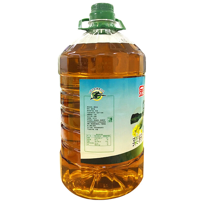 金健一道原汁菜籽油5L非轉食用油物理壓榨植物油健康菜籽油