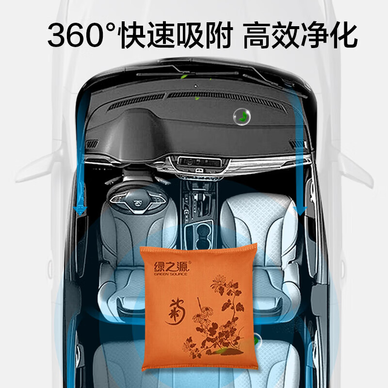 绿之源 家居车用活性炭竹炭包除异味竹炭包除异味车除异味炭包 梅兰竹菊活性炭 500g 4袋
